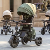 Tricicleta pentru copii Qplay Comfo Max Verde, ultrapliabila, scaun pivotant, roti eva, spatar reglabil - 9