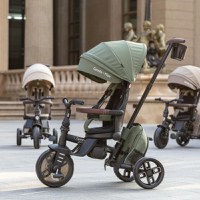 Tricicleta pentru copii Qplay Comfo Max Verde, ultrapliabila, scaun pivotant, roti eva, spatar reglabil - 10