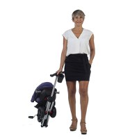 Tricicleta pentru copii Qplay Nova Albastru Inchis ultrapliabila, roti Eva, cadru din aluminiu, scaun rotativ, sistem roata si ghidon liber, varsta 10 luni+ - 2