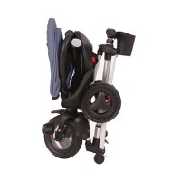 Tricicleta pentru copii Qplay Nova Albastru Inchis ultrapliabila, roti Eva, cadru din aluminiu, scaun rotativ, sistem roata si ghidon liber, varsta 10 luni+ - 5