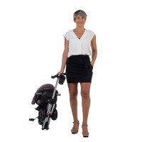 Tricicleta pentru copii Qplay Nova Negru ultrapliabila, roti Eva, cadru din aluminiu, scaun rotativ, sistem roata si ghidon liber, varsta 10 luni+ - 4