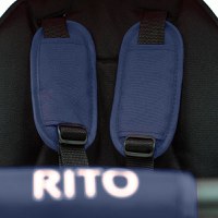 Tricicleta pentru copii Qplay Rito+ Albastru pliabila, cu spatar reglabil cu pozitie de somn, 2 tipuri de suporti pentru picioare,copertina cu protectie UV si roti din cauciuc Eva - 9