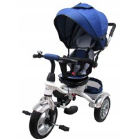 Tricicleta pentru copii R-Sport T3 Jeans 3 in 1 cu pedale, roti gonflabile, control al directiei, scaun reversibil, rotire 360 grade, frana si centura de siguranta - 3