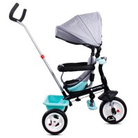 Tricicleta pentru copii Sun Baby 017 Fresh Turquoise Grey cu sezut reversibil 360, control al directiei, roti din spuma eva, suport pentru picioare pliabil - 5