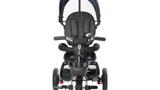 Tricicleta pentru copii Zippy Air control parental 12-36 luni Sapphire cu scaun reversibil, rotire 360 grade, spatar reglabil pe multiple pozitii, roti din cauciuc cu camera si 2  tipuri de suport pentru picioare