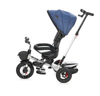 Tricicleta pentru copii Zippy Air control parental 12-36 luni Sapphire cu scaun reversibil, rotire 360 grade, spatar reglabil pe multiple pozitii, roti din cauciuc cu camera si 2  tipuri de suport pentru picioare - 6
