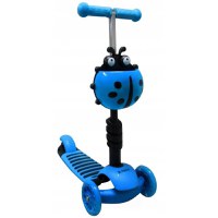 Trotineta 5 in 1 JR R-Sport albastru,cu maner parental, scaunel reglabil, ghidon reglabil, roti cu LED, greutate admisa 25 kg, varsta 2-7 ani - 4
