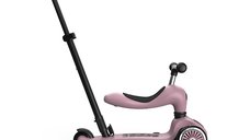 Trotineta copii cu sezut si maner, transformabila 3in1, Highwaykick 1 Push and Go Wildberry, 1-5 ani, pana la 50 kg, Scoot  Ride