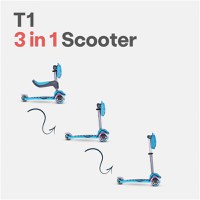 Trotineta cu scaun SmarTrike T1 albastru cu luminite si gentuta - 3
