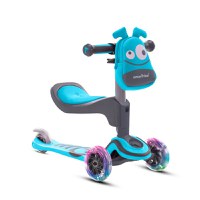 Trotineta cu scaun SmarTrike T1 albastru cu luminite si gentuta - 10
