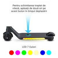 Trotineta electrica GentleKids verde, cu lumini LED, ghidon reglabil, putere 80w, greutate suportata 50 kg, viteza maxima 5-8 kmh, varsta 3 ani+ - 1