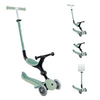 Trotineta evolutiva Globber Go-Up 4 in 1 Active Ecologic Verde Fistic, ghidon reglabil din aluminiu, scaun, maner parinte, greutate admisa 50 kg - 1