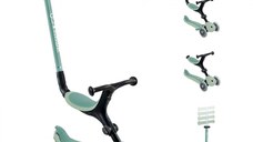 Trotineta evolutiva Globber Go-Up 4 in 1 Active Ecologic Verde Fistic, ghidon reglabil din aluminiu, scaun, maner parinte, greutate admisa 50 kg