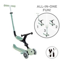 Trotineta evolutiva Globber Go-Up 4 in 1 Active Ecologic Verde Fistic, ghidon reglabil din aluminiu, scaun, maner parinte, greutate admisa 50 kg - 7