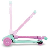 Trotineta Kidwell Jax Mint Pink cu 3 roti, pliabila, reglabila, din aluminiu, greutate admisa 50 kg, varsta 3 ani+ - 4