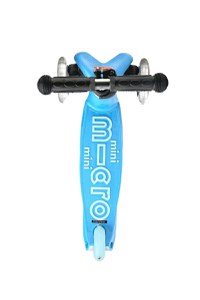 Trotineta Micro Mini2go Deluxe Blue cu 3 roti, scaunel, spatiu depozitare, ghidon telescopic, roti din silicon, greutate admisa 50 kg - 4