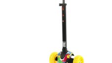 Trotineta pentru copii Draxter Graffiti Smile ghidon reglabil, roti din silicon cu Led, greutate admisa 20 kg, 3 ani+