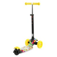 Trotineta pentru copii Draxter Graffiti Smile ghidon reglabil, roti din silicon cu Led, greutate admisa 20 kg, 3 ani+ - 1