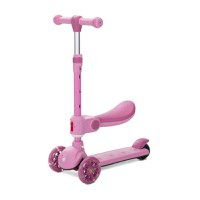 Trotineta pentru copii Lorelli Speedster Pink cu scaunel, roti din silicon cu led, ghidon reglabil, greutate admisa 50 kg - 6