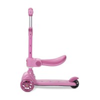 Trotineta pentru copii Lorelli Speedster Pink cu scaunel, roti din silicon cu led, ghidon reglabil, greutate admisa 50 kg - 1