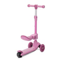 Trotineta pentru copii Lorelli Speedster Pink cu scaunel, roti din silicon cu led, ghidon reglabil, greutate admisa 50 kg - 2