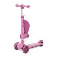 Trotineta pentru copii Lorelli Speedster Pink cu scaunel, roti din silicon cu led, ghidon reglabil, greutate admisa 50 kg - 3