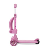 Trotineta pentru copii Lorelli Speedster Pink cu scaunel, roti din silicon cu led, ghidon reglabil, greutate admisa 50 kg - 4