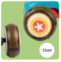 Trotineta pentru copii, Malplay, pliabila, 2 in 1, scaunel detasabil, roti din PU cu lumini Led, punte antiderapanta si frana de picior, ghidon reglabil pe inaltime, manere ergonomice, 56 x 28 x 66 cm, Blue  Yellow - 1