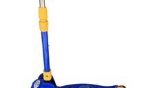 Trotineta pentru copii Novokids Mini Scooter 8020 Albastru cu roti luminoase din silicon, melodii si lumini, 3 roti, pliabila, maner reglabil pe inaltime, greutate suportata 50 kg