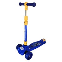 Trotineta pentru copii Novokids Mini Scooter 8020 Albastru cu roti luminoase din silicon, melodii si lumini, 3 roti, pliabila, maner reglabil pe inaltime, greutate suportata 50 kg - 4