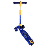 Trotineta pentru copii Novokids Mini Scooter 8020 Albastru cu roti luminoase din silicon, melodii si lumini, 3 roti, pliabila, maner reglabil pe inaltime, greutate suportata 50 kg - 2