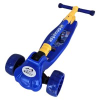 Trotineta pentru copii Novokids Mini Scooter 8020 Albastru cu roti luminoase din silicon, melodii si lumini, 3 roti, pliabila, maner reglabil pe inaltime, greutate suportata 50 kg - 3