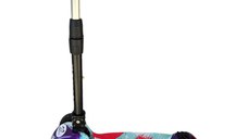 Trotineta pentru copii Novokids Mini Scooter 8150 Multicolor cu roti luminoase din silicon, melodii si lumini, 3 roti, pliabila, maner reglabil pe inaltime, greutate suportata 50 kg