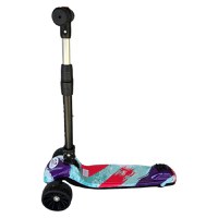Trotineta pentru copii Novokids Mini Scooter 8150 Multicolor cu roti luminoase din silicon, melodii si lumini, 3 roti, pliabila, maner reglabil pe inaltime, greutate suportata 50 kg - 1
