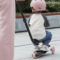 Trotineta pentru copii QPlay Sema EVO Roz 6 in 1 multifunctionala cu scaunel, maner telescopic parental, inaltime ajustabila, cadru din aluminiu, greutate admisa 50 kg - 2