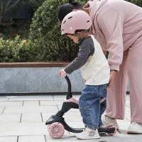 Trotineta pentru copii QPlay Sema EVO Roz 6 in 1 multifunctionala cu scaunel, maner telescopic parental, inaltime ajustabila, cadru din aluminiu, greutate admisa 50 kg - 4