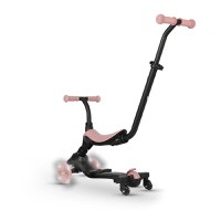 Trotineta pentru copii QPlay Sema EVO Roz 6 in 1 multifunctionala cu scaunel, maner telescopic parental, inaltime ajustabila, cadru din aluminiu, greutate admisa 50 kg - 11