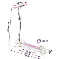 Trotineta pentru copii Ricokids Kodi Ballerina pliabila, inaltime ghidon reglabila, platforma antiderapanta, roti din PU rezistente, rulmenti ABEC-7, 2 frane de mana si picior, manere ergonomice pliabile si cric - 4