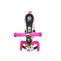 Trotineta pentru copii Smart Pink Flowers, 3 roti LED, scaun reglabil si detasabil, ghidon reglabil, greutate suportata 20 kg, varsta 3 ani+ - 3