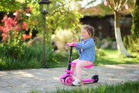 Trotineta pentru copii Smart Pink Flowers, 3 roti LED, scaun reglabil si detasabil, ghidon reglabil, greutate suportata 20 kg, varsta 3 ani+ - 8
