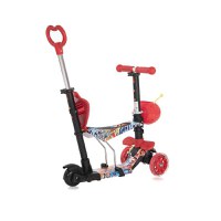 Trotineta pentru copii Smart Plus Red Graffiti, 3 roti cu LED, scaun reglabil si detasabil, maner parental reglabil, ghidon reglabil, greutate suportata 20 kg, varsta 3 ani+ - 2