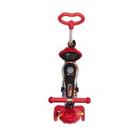 Trotineta pentru copii Smart Plus Red Graffiti, 3 roti cu LED, scaun reglabil si detasabil, maner parental reglabil, ghidon reglabil, greutate suportata 20 kg, varsta 3 ani+ - 3