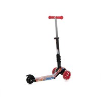 Trotineta pentru copii Smart Plus Red Graffiti, 3 roti cu LED, scaun reglabil si detasabil, maner parental reglabil, ghidon reglabil, greutate suportata 20 kg, varsta 3 ani+ - 7