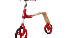 Trotineta pentru copii Sun Baby 006 EVO 360 Red, transformabila in bicicleta de echilibru fara pedale, vasrta 3-5 ani, greutatea maxima 20 kg, roti mari cauciucate, frana de picior pe roata din spate