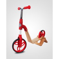 Trotineta pentru copii Sun Baby 006 EVO 360 Red, transformabila in bicicleta de echilibru fara pedale, vasrta 3-5 ani, greutatea maxima 20 kg, roti mari cauciucate, frana de picior pe roata din spate - 6