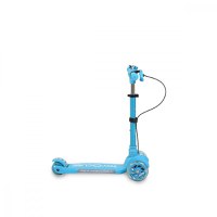Trotineta pliabila cu inaltime reglabila,baza antiderapanta cu lumini LED,roti cu lumini LED,frana de mana,de la 3 ani si pana la 50 kg,muzica,far si clopotel Byox Toy Cube Blue - 2