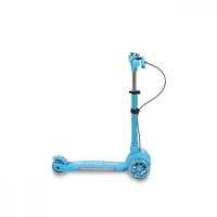 Trotineta pliabila cu inaltime reglabila,baza antiderapanta cu lumini LED,roti cu lumini LED,frana de mana,de la 3 ani si pana la 50 kg,muzica,far si clopotel Byox Toy Cube Blue - 4