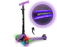 Trotineta pliabila Milly Mally Sparky Violet, roti din silicon cu led, platforma iluminata, greutate admisa 50 kg - 4
