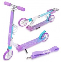 Trotineta pliabila pentru copii Malplay, cu amortizor, roti din PU, ghidon reglabil, suport pentru bidon de apa si curea de umar pentru transport - 13