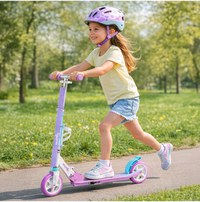 Trotineta pliabila pentru copii Malplay, cu amortizor, roti din PU, ghidon reglabil, suport pentru bidon de apa si curea de umar pentru transport - 6